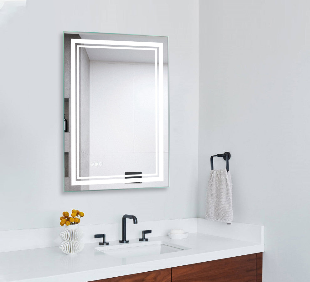 24x32 In. Anti-Fog Dimmable Multi-Color Inductive Touch LED Vanity Mirror