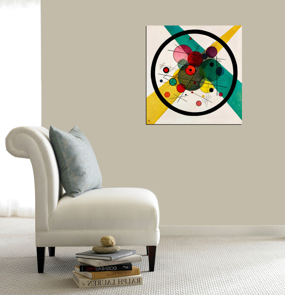 Epic Graffiti "Circles In A Circle" by Wassily Kandinsky Giclee Canvas, 18"x18"