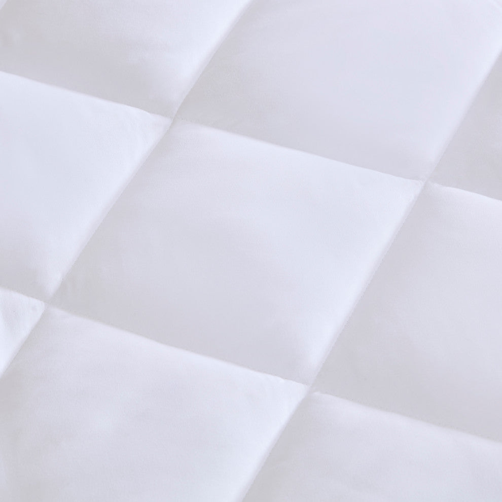 Sleep Philosophy Microfiber Waterproof Mattress Pad, White, King