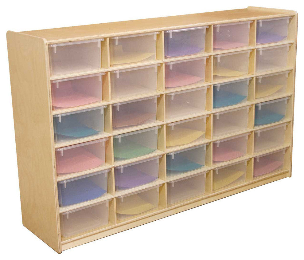5" Letter Tray Storage Unit With Translucent Trays, Set Of 30