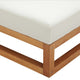 Modern Outdoor Patio Garden Furniture Lounge Chair Ottoman, Wood, Natural White