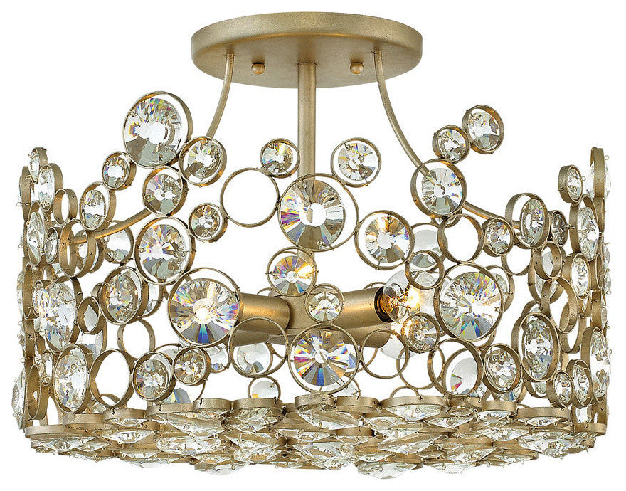 Fredrick Ramond Anya Medium Semi-Flush Mount, Silver Leaf*