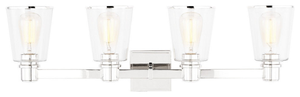 Visual Comfort Studio Alessa Four Light Bath Vanity, Polished Nickel