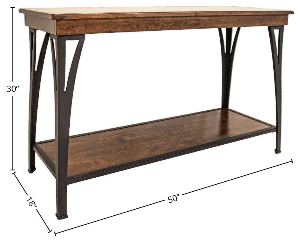 The District 50" Wide Sofa Back Table, Copper
