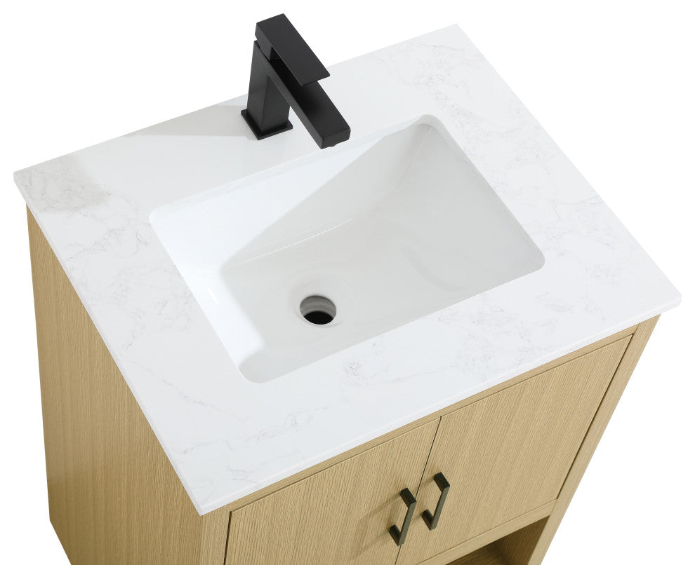 Home Living 24" Single Bathroom Vanity, Honey Brown