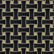 Metro Dog Bone Basketweave Matte Black w/Glass Gold Dot Porcelain Wall Tile