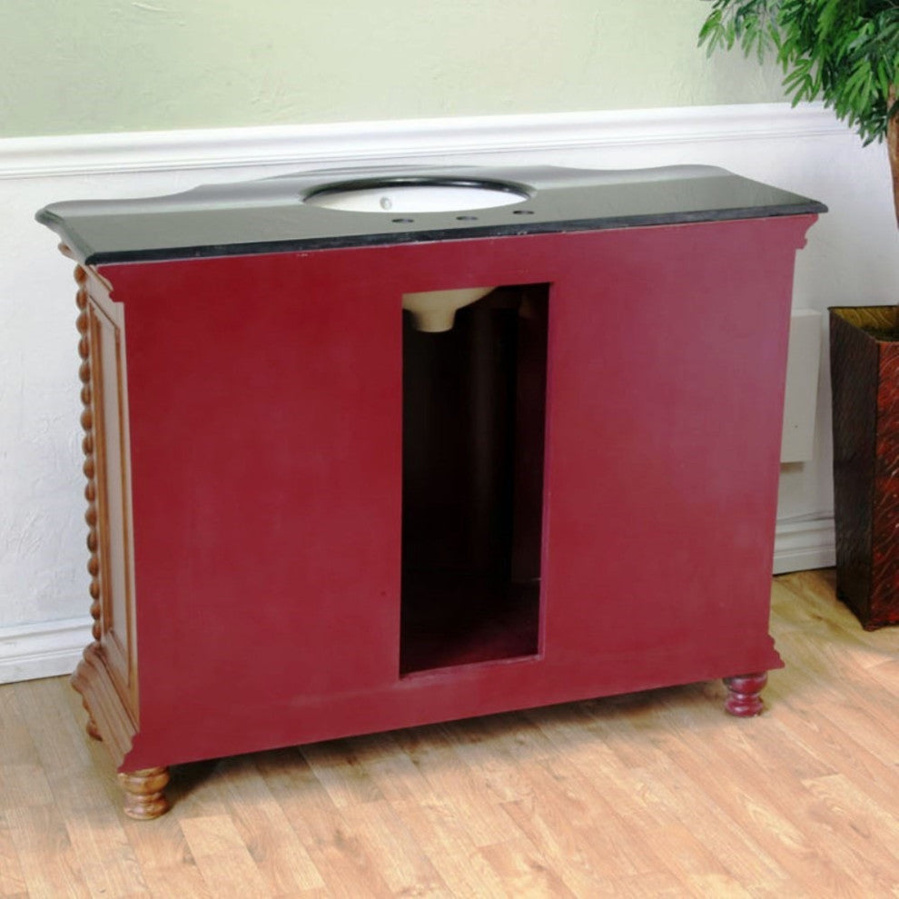 48" Single Sink Vanity-Wood-Light Walnut