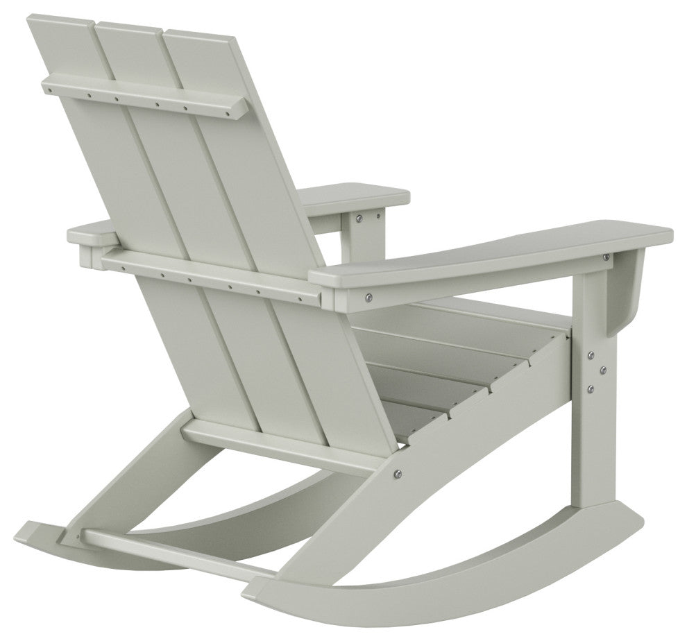 WestinTrends 4PC Modern Adirondack Outdoor Rocking Chair Set, Porch Rockers, Sand