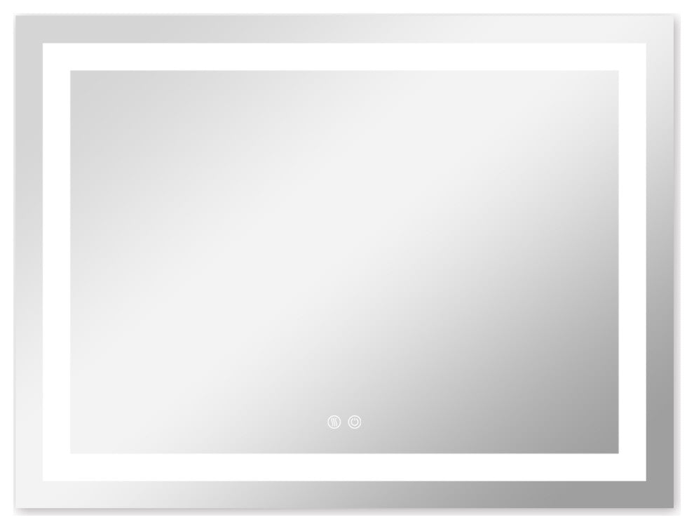 Kiva-Rhyme Black Framed LED Vanity Wall Mounted Bathroom Mirror