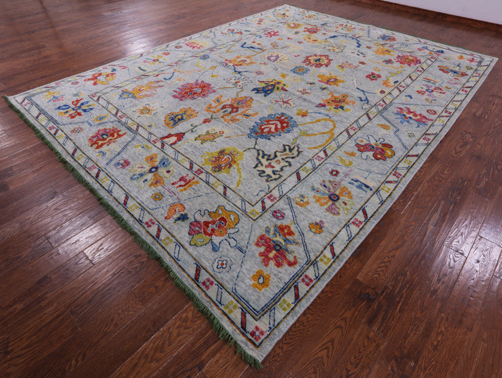 10' 3" X 13' 8" Handmade Turkish Oushak Wool Rug - Q16111