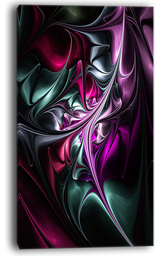 "Multicolored Abstract Floral Shapes" Floral Wall Art Canvas, 20"x40"