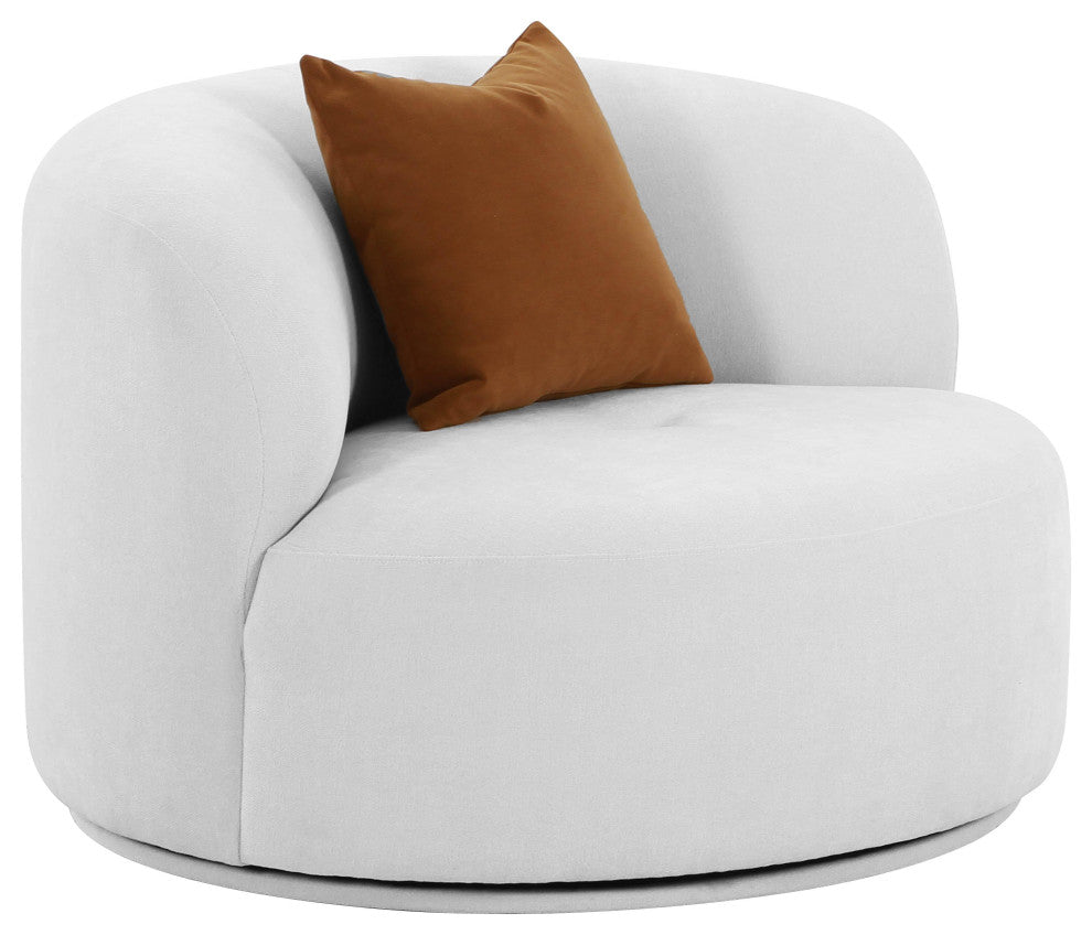 Fickle Grey Velvet Swivel Chair - Grey
