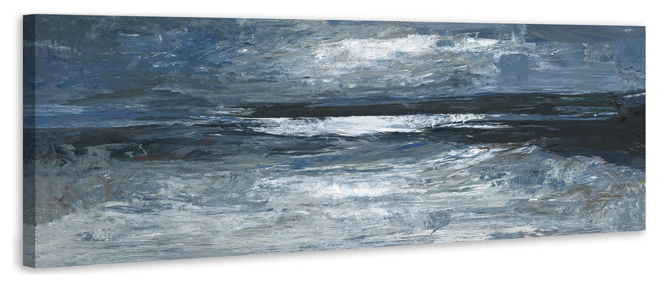 "Midnight Ocean" Painting Print on Wrapped Canvas, 60"x20"