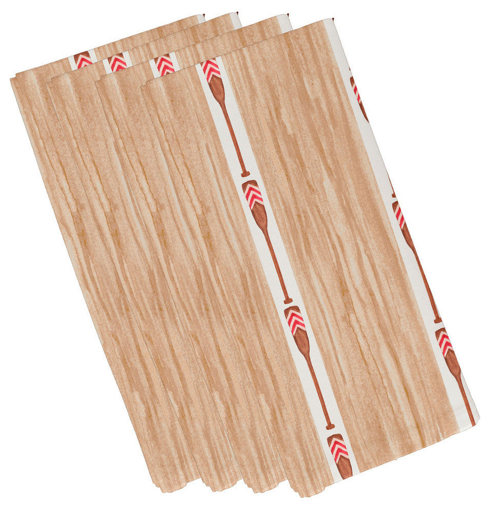 19"x19" Oar Stripe Trio, Stripe Print Napkins, Set of 4, Ivory