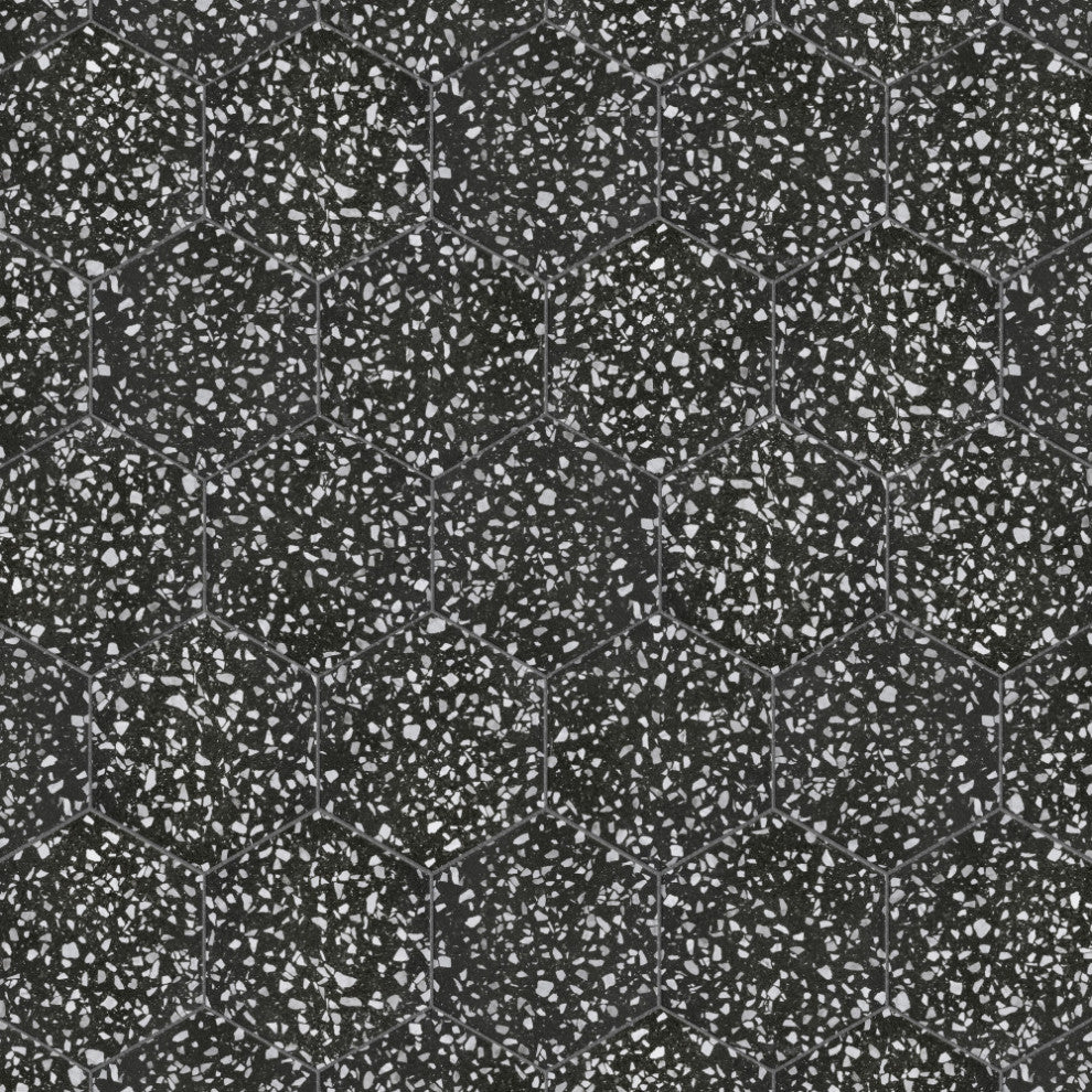 Venice Hex Black Porcelain Floor and Wall Tile