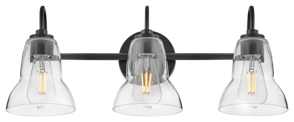 Lark Vera 24" Three-Light Bath Vanity Fixture, Black
