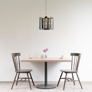 Elegant Lighting 1208D20-SS/RC Sydney 6 Light 20"W Crystal - Matte Black