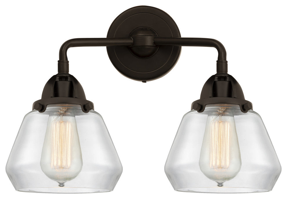 288-2W-OB-G172 Fulton 2 Light 14.75" Bath Vanity Light, Oil Rubbed Bronze