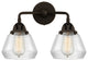 288-2W-OB-G172 Fulton 2 Light 14.75" Bath Vanity Light, Oil Rubbed Bronze