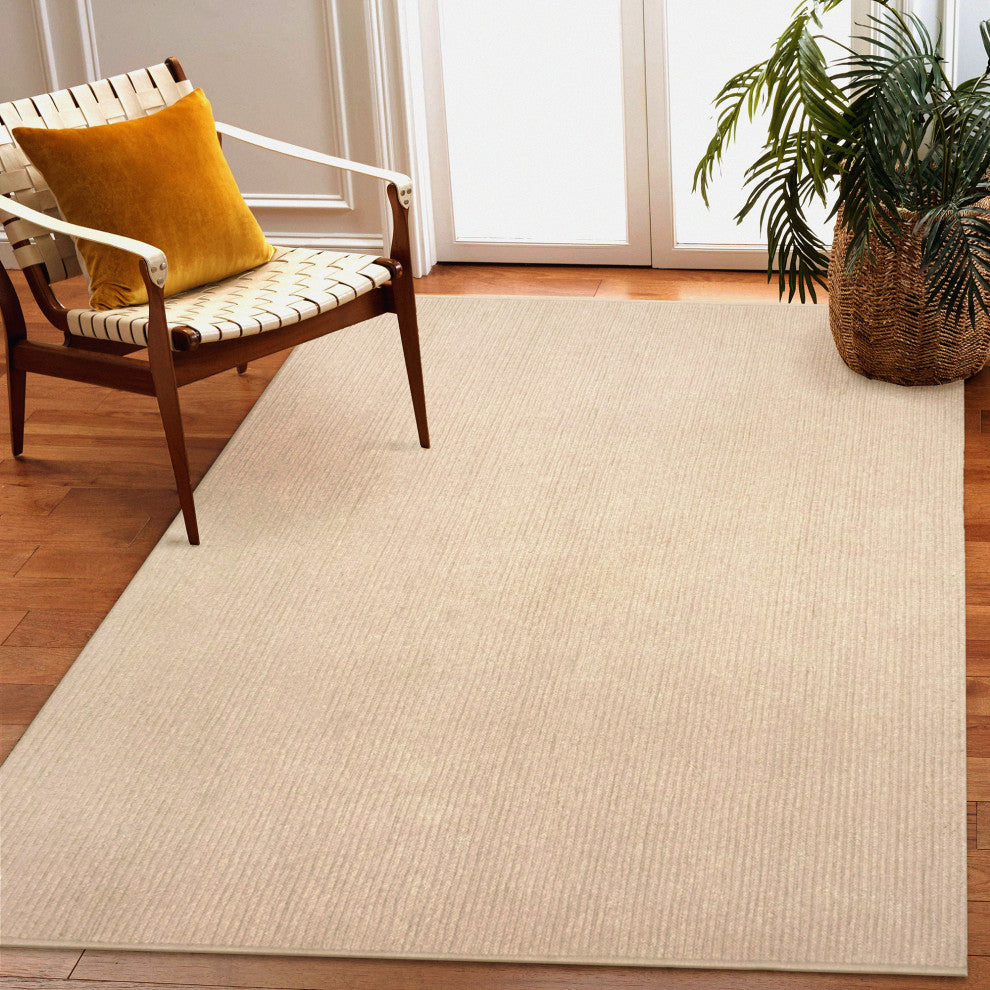Calais Solid Indoor/Outdoor Rug, Sand, 8'3"x11'6"