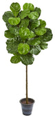 Nearly Natural 5" Fiddle Leaf Artificial Tree With Decorative Planter