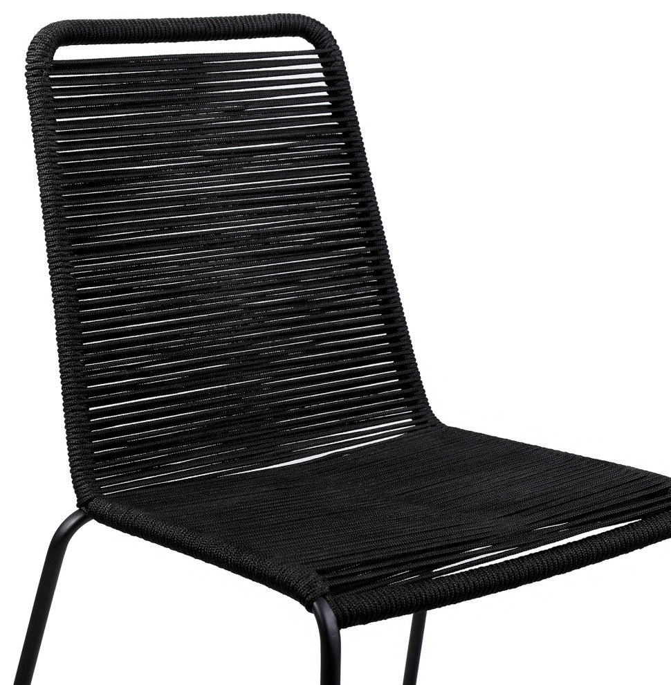 Koala Shasta 5-Piece Dining Set, Dark Eucalyptus And Metal With Black Rope