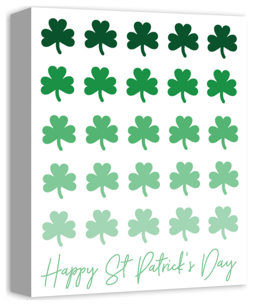 St. Patrick Shamrocks 11x14 Canvas Wall Art
