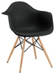 Eiffel Molded Armchairs Wood Dowel Base, Set of 2, Black