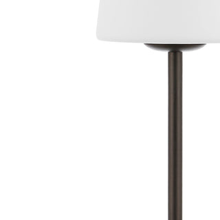 12.75" Modern Minimalist Iron Rechargeable Integrated LED Table Lamp, Black