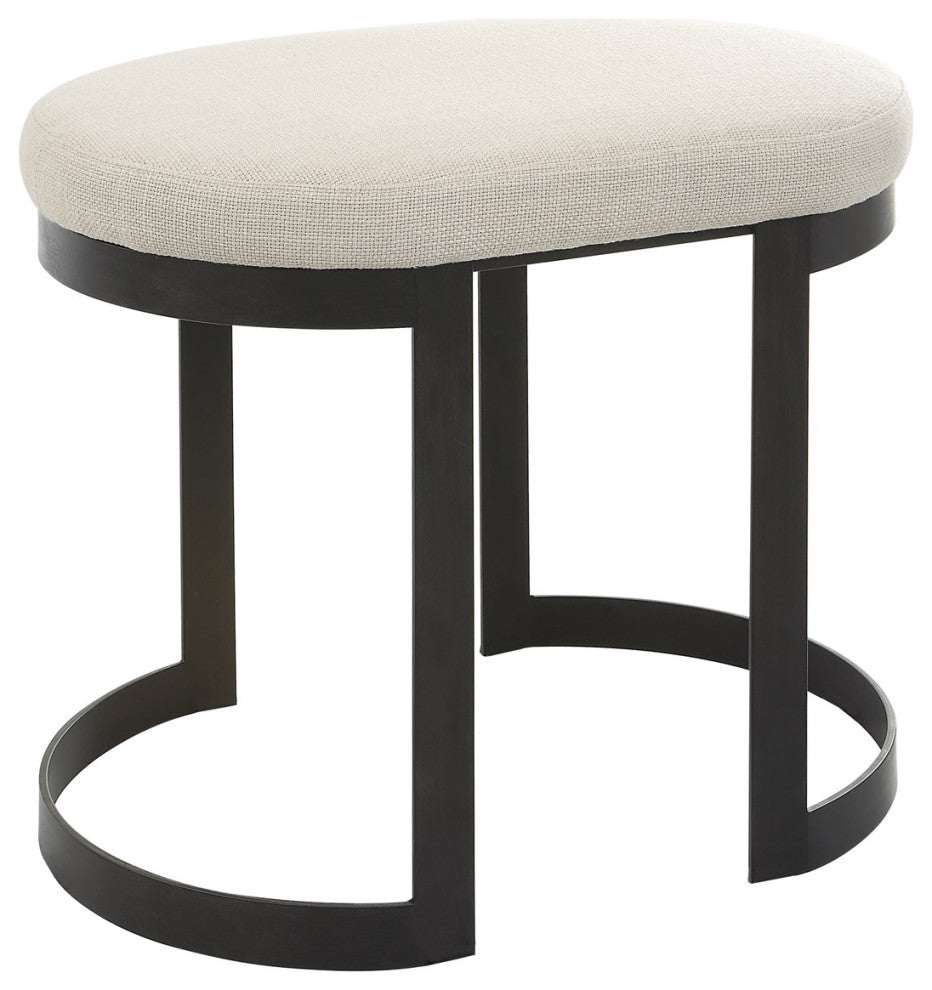 Uttermost Infinity Accent Stool 23697, Black
