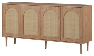 Lenz Modern Sideboard With Adjustable Shelves, Oak