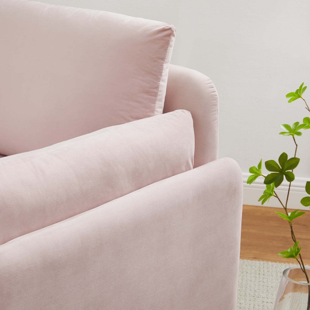 Armchair Accent Chair, Velvet, Pink, Modern, Living Lounge Hotel Hospitality
