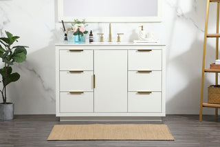 Bethany Single Bathroom Vanity, White, 48"
