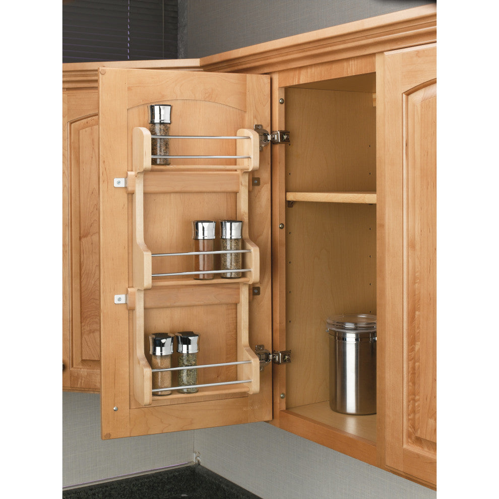 Wood Wall Cabinet Spice Rack Organizer, 10.5"