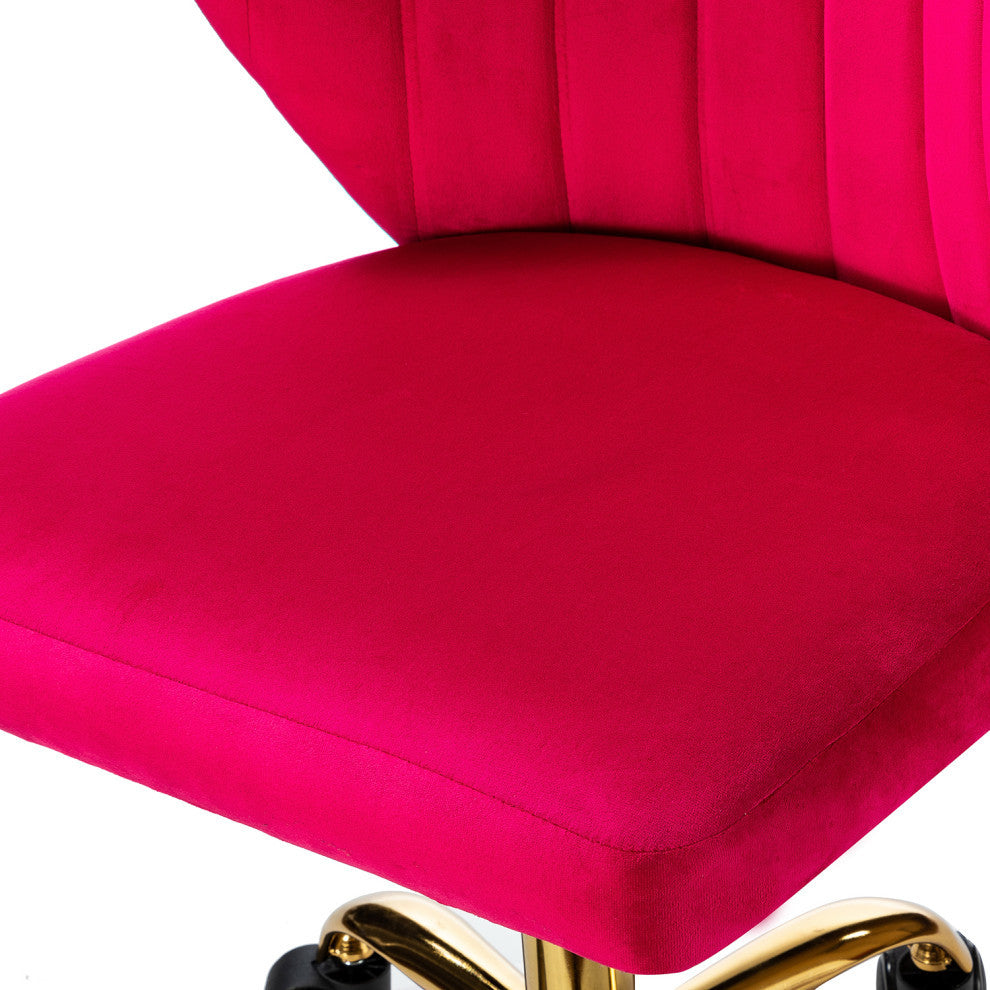 Swivel Task Chair With Tufted Back, Fushia