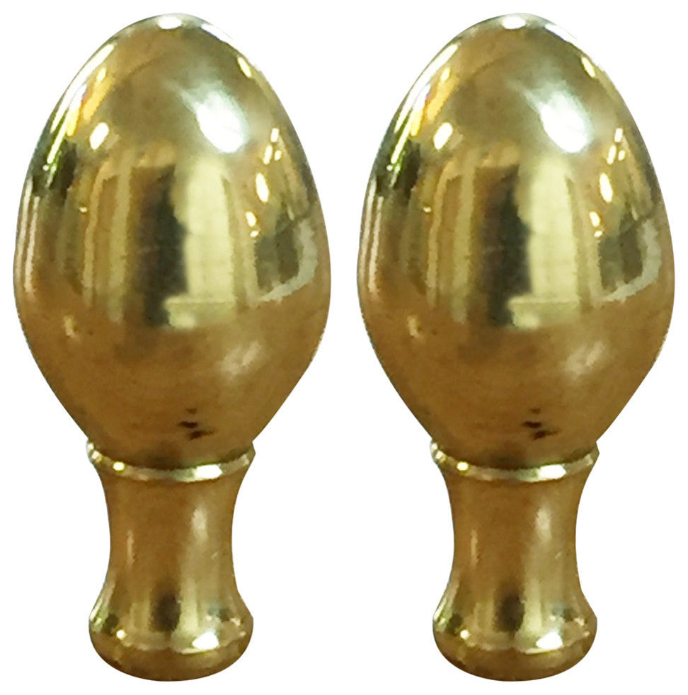 Royal Designs Egg Finial, Set of 2, Polished Brass