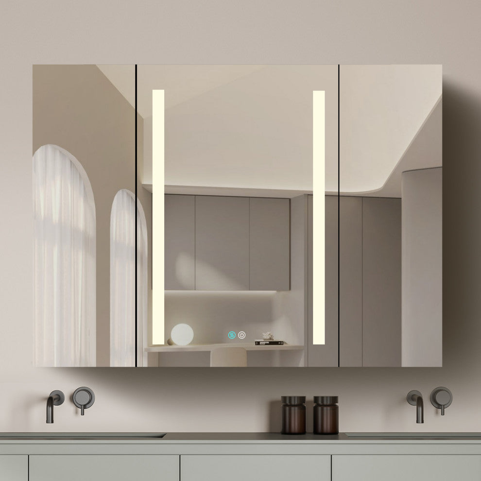 30"x39" Surface Mount Frameless LED Medicine Cabinet With Anti-Fog and Dimmable, Right Door