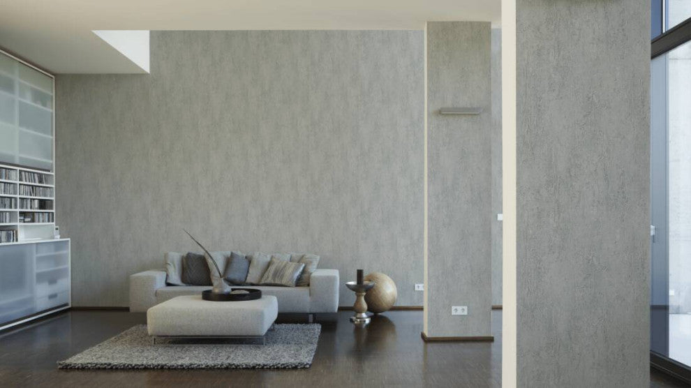 Textured Wallpaper Concrete Cottage Plain, 306694, Gray Light, 1 Roll