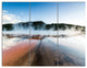 Grand Prismatic Spring at Sunset, Seashore Triptych Canvas Art, 36x28, 3 Panels