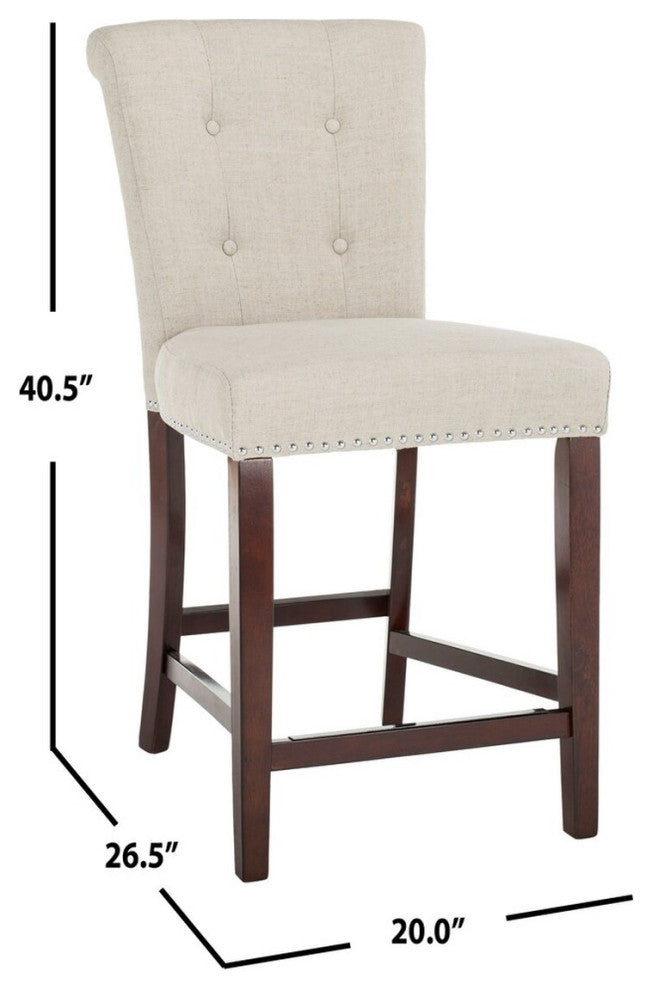 Safavieh Taylor Counter Stool, Light Grey/Espresso