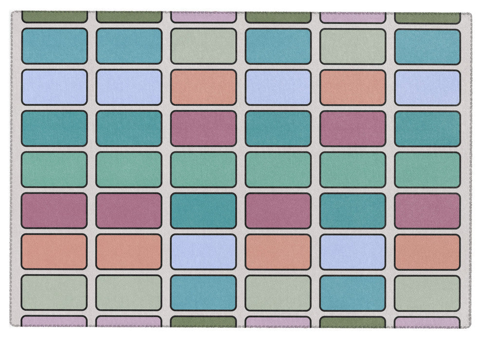 Lola Terracota 80s arcade motherboard pattern Area Rug