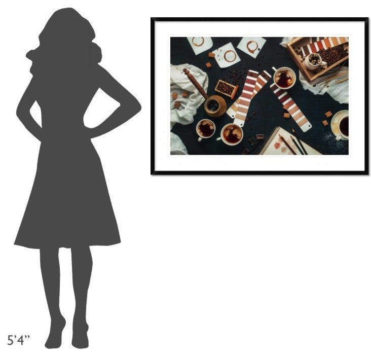 "Shades Of Coffee" Framed Digital Print by Dina Belenko, 44x32"