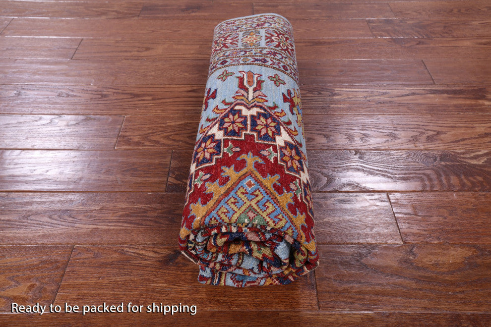 4' 11" X 6' 10" Super Kazak Hand-Knotted Wool Rug Q10919
