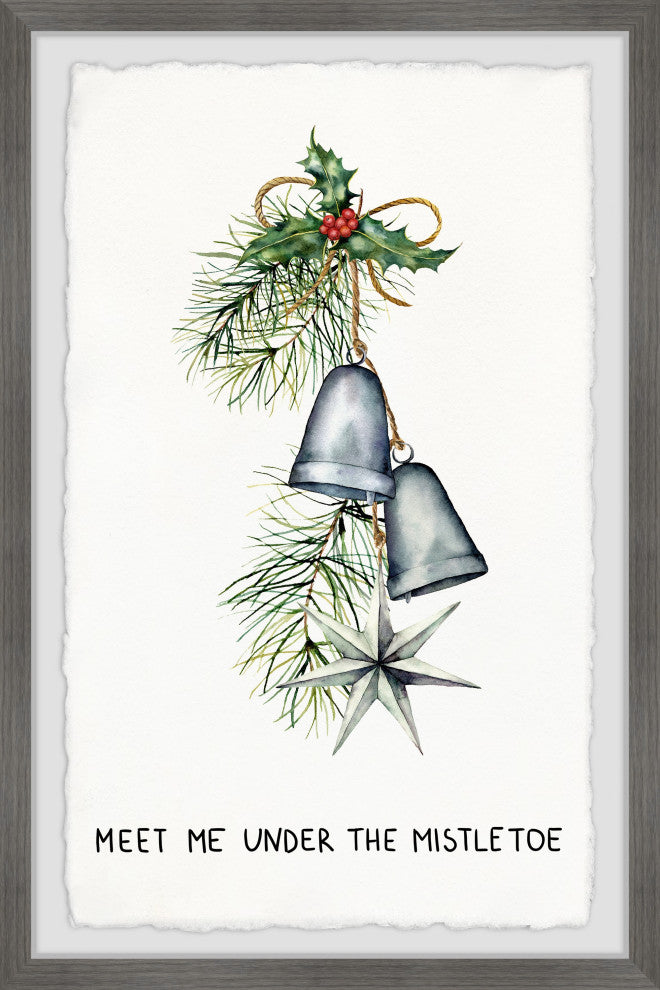 "I'm Under the Mistletoe" Framed Painting Print, 24x36