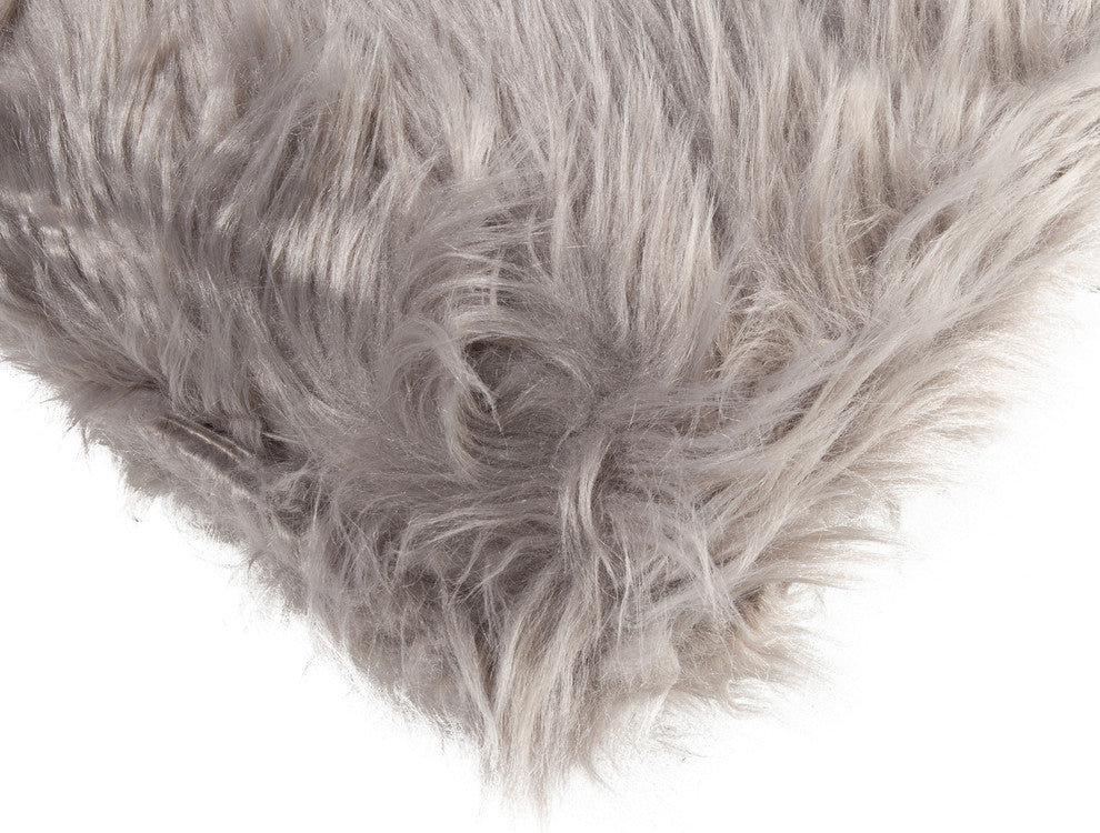 Belton Faux Fur Pillows, Set of 2, Gray, 12"x20"