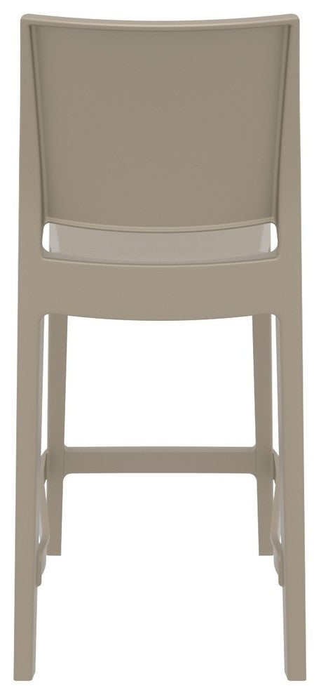 Maya Resin Counter Stool, Taupe, Set of 2