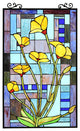 CHLOE Lighting CH8P043OF31-VRT LILIUM Tiffany-Style Floral Stained Window Panel