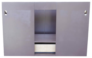 37" Single Wall Mount Vanity, Cappuccino Finish With Gray Granite Top