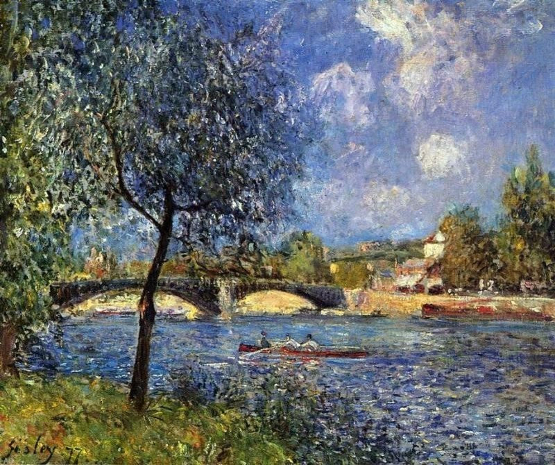 Alfred Sisley Rowers, 20"x25" Wall Decal