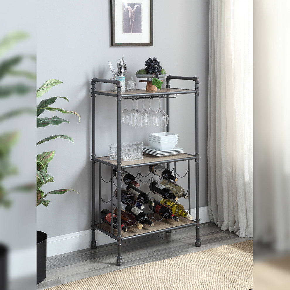 Acme Brantley Floor Wine Bottle & Glass Rack